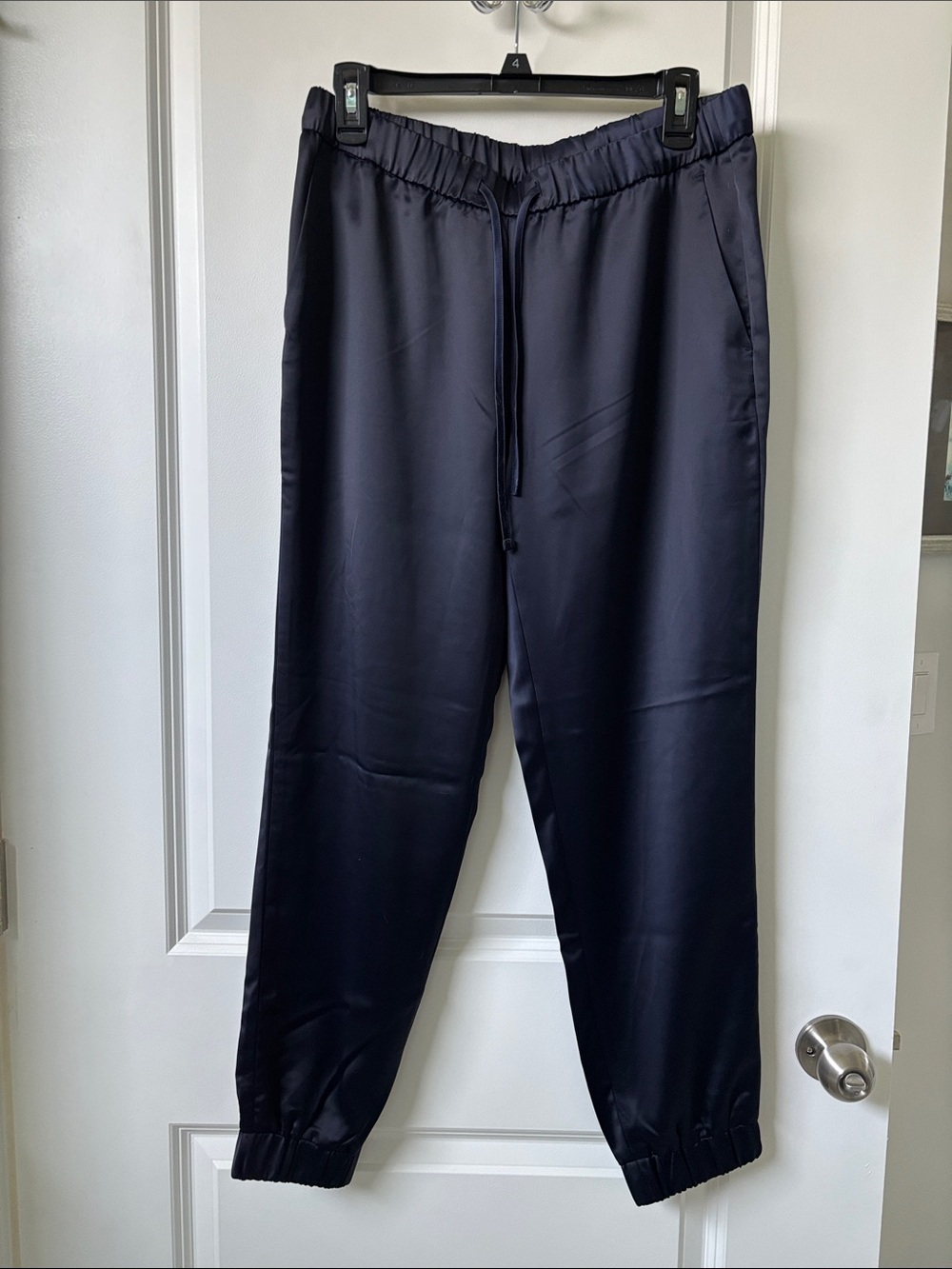 Banana Republic Satin Navy Drawstring Joggers NWOT
